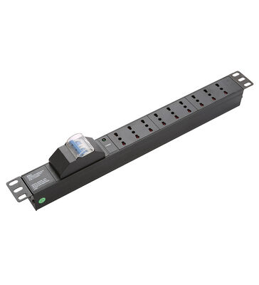 Power Distribution Unit Industrial Use Italian Socket 1U Height 250V AC CE ROHS Certified Aluminium 8/12 12A/16A