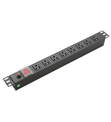 Power Distribution Unit Industrial 240V 16A USA Socket 1U Height Aluminium Alloy 8 Output Modules LE