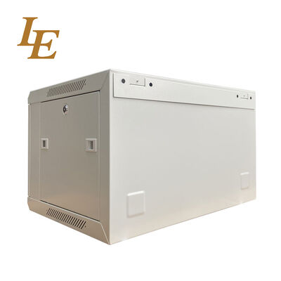 19 Inch RAL7035 600mm Wide 450mm Deep Wall Mounted Cabinet Tempered Glass Front Door with Decorative Strips Brush Cable Entry Available