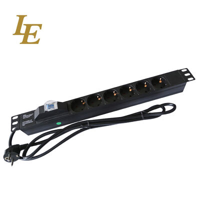 Server Rack PDU Aluminum Alloy 19 Inch 8 Way Power Distribution Unit with Germany Socket Type and KP Cower Switch 1U Height