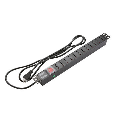 Unité de distribution électrique Utilisation industrielle Socket italien 1U Hauteur 250V CA CE ROHS Certifié en aluminium 8/12 12A/16A