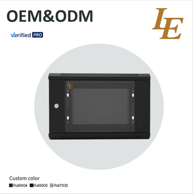 Armoire de serveur 6U 600 x 450 mm conçue pour une capacité de chargement statique de 60 kg avec porte en verre empered