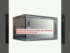 Armoire de réseau de montage murale 6U avec porte en verre trempé pour un accès facile